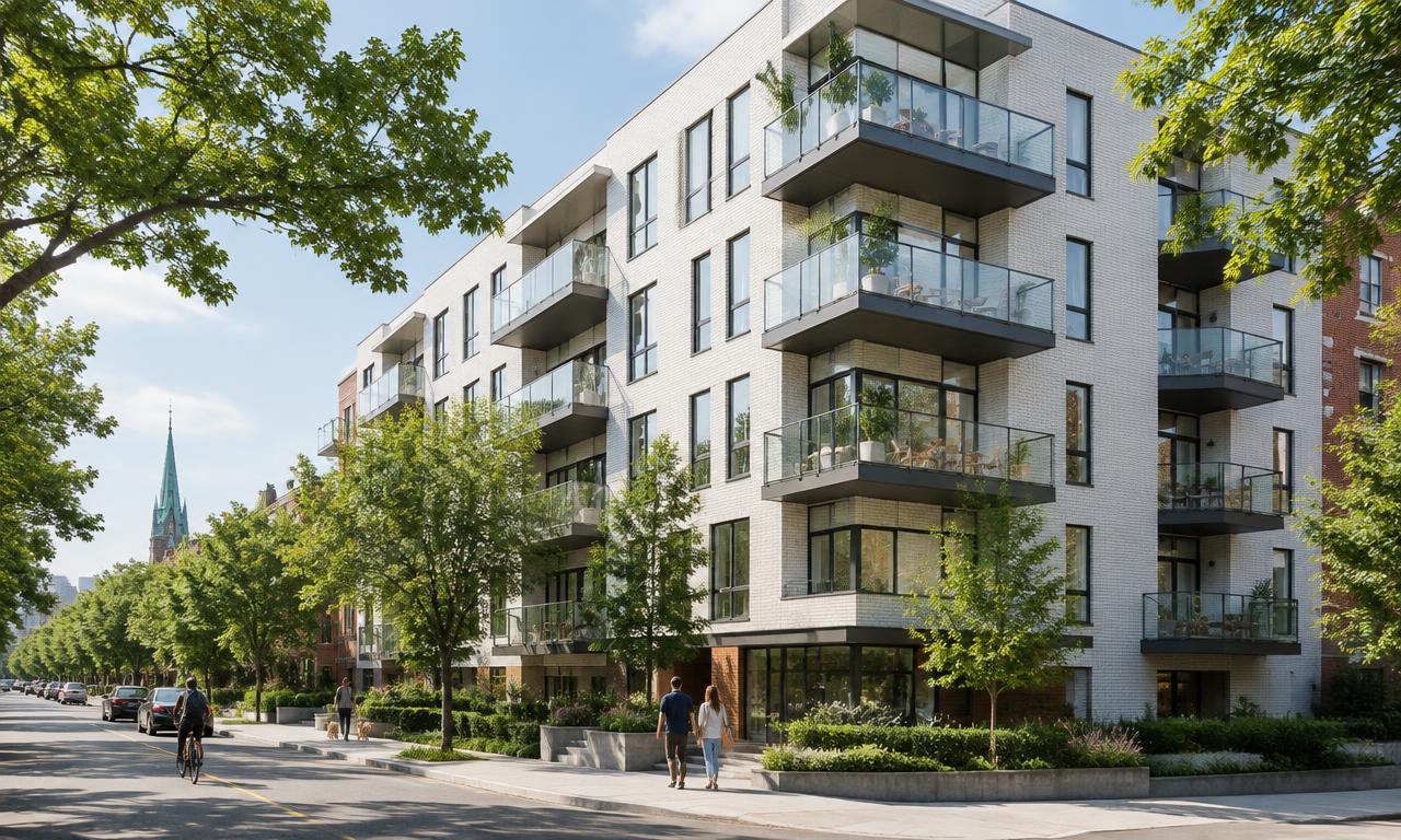 Immeuble de copropriété dans un quartier de Montréal